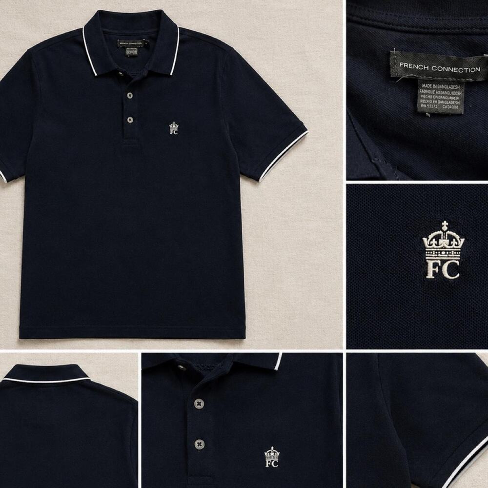 French Connection Navy Polo Shirt – Size M